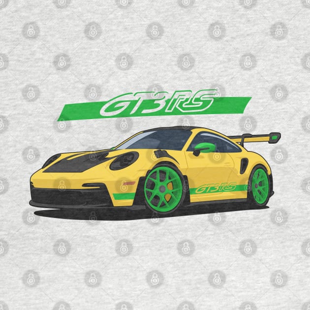 Car 911 gt3 rs yellow green by creative.z